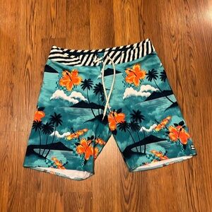 Billabong men’s or boys size 30 waist swim trunks or board shorts.
